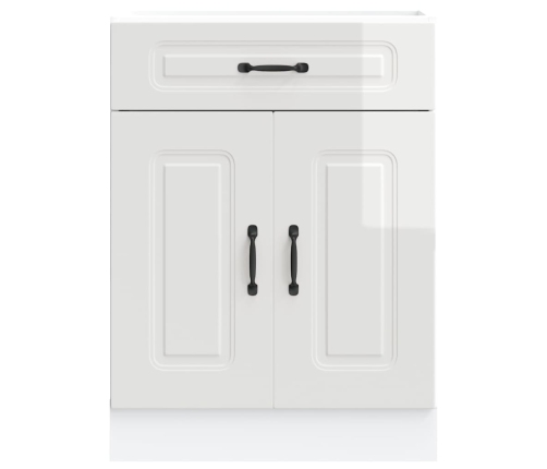 Mueble bajo cocina Kalmar madera ingeniería blanca alto brillo