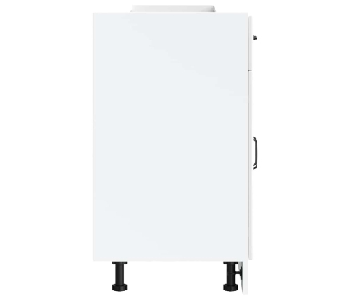 Mueble bajo cocina Kalmar madera ingeniería blanca alto brillo