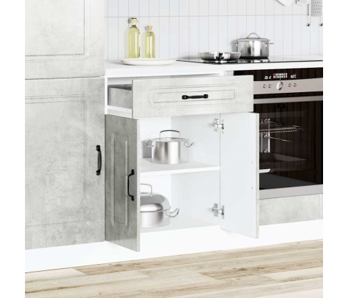 Mueble bajo de cocina Kalmar madera de ingeniería gris hormigón