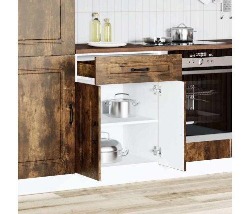 Mueble bajo de cocina Kalmar de madera ingeniería roble ahumado