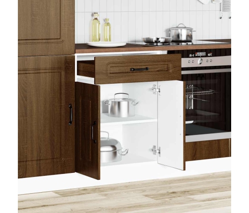 Mueble bajo de cocina Kalmar madera ingeniería de roble marrón