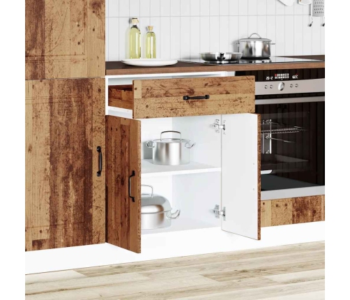 Mueble bajo de cocina Kalmar de madera antigua de ingeniería