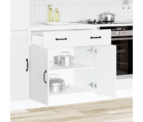 Mueble bajo de cocina Kalmar madera de ingeniería blanca