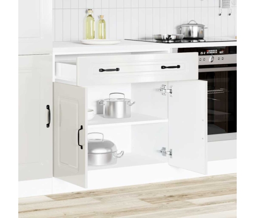 Mueble bajo cocina Kalmar madera ingeniería blanca alto brillo