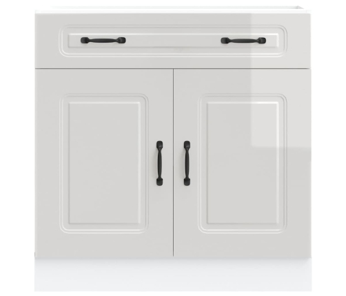 Mueble bajo cocina Kalmar madera ingeniería blanca alto brillo