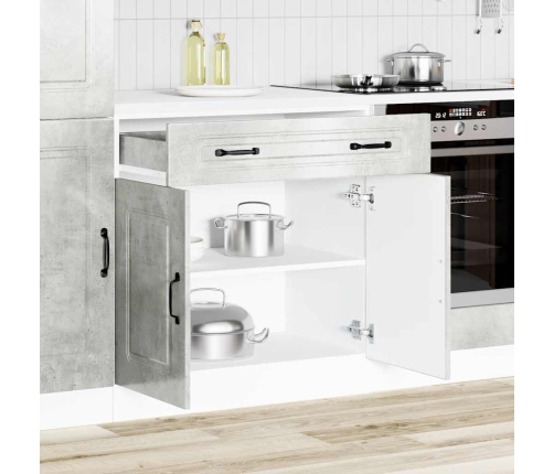 Mueble bajo de cocina Kalmar madera de ingeniería gris hormigón