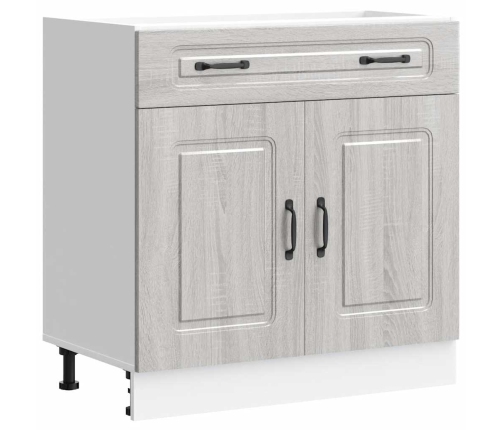 Mueble bajo de cocina Kalmar gris sonoma madera de ingeniería