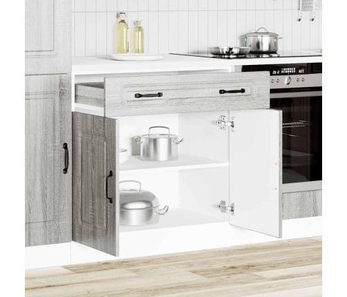 Mueble bajo de cocina Kalmar gris sonoma madera de ingeniería