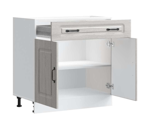 Mueble bajo de cocina Kalmar gris sonoma madera de ingeniería