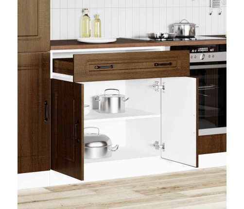 Mueble bajo de cocina Kalmar madera ingeniería de roble marrón