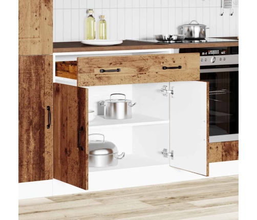 Mueble bajo de cocina Kalmar de madera antigua de ingeniería