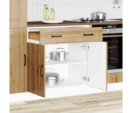 Mueble bajo de cocina Kalmar roble artesanal madera ingeniería