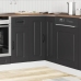 Mueble bajo esquinero de cocina Kalmar madera ingeniería negra