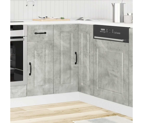 Mueble bajo esquinero de cocina Kalmar gris hormigón