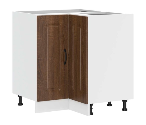 Mueble bajo esquinero de cocina Kalmar marrón roble