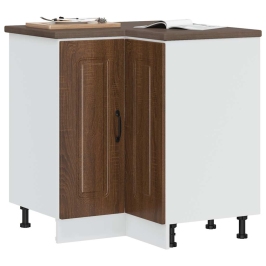 Mueble bajo esquinero de cocina Kalmar marrón roble