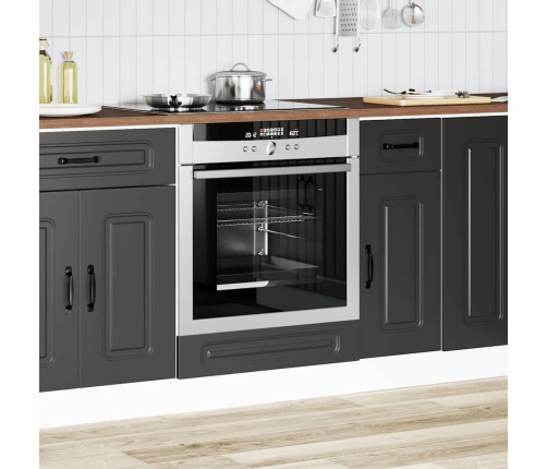 Mueble de horno Kalmar negra madera reconstituida