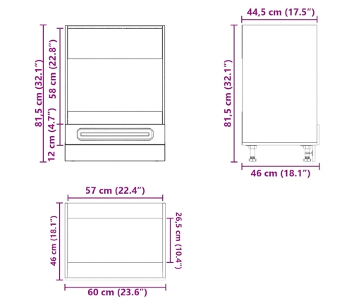 Mueble de horno Kalmar roble sonoma madera reconstituida