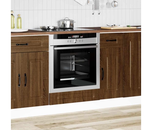 Mueble de horno Kalmar marrón roble madera reconstituida