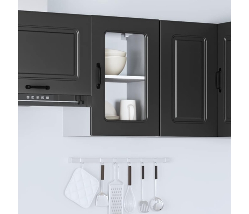 Armario pared cocina puerta de cristal Kalmar negra