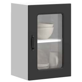 Armario pared cocina puerta de cristal Kalmar negra