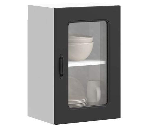 Armario pared cocina puerta de cristal Kalmar negra