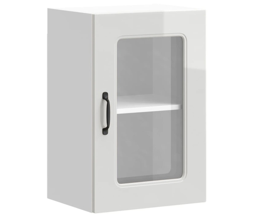 Armario pared cocina puerta cristal Kalmar blanca alto brillo