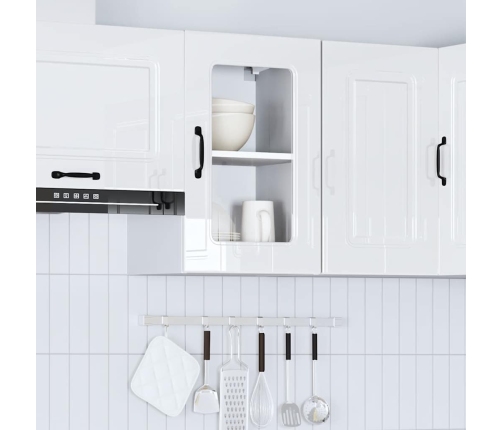 Armario pared cocina puerta cristal Kalmar blanca alto brillo