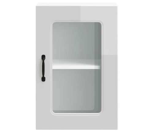 Armario pared cocina puerta cristal Kalmar blanca alto brillo