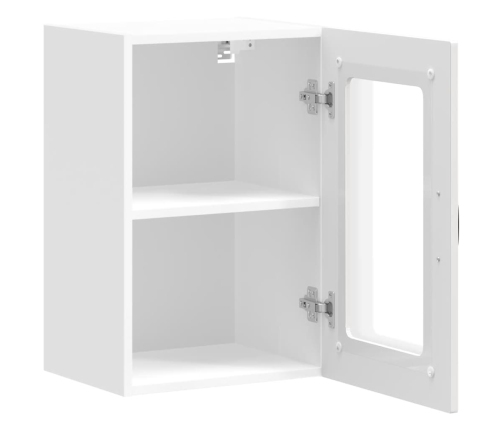 Armario pared cocina puerta cristal Kalmar blanca alto brillo