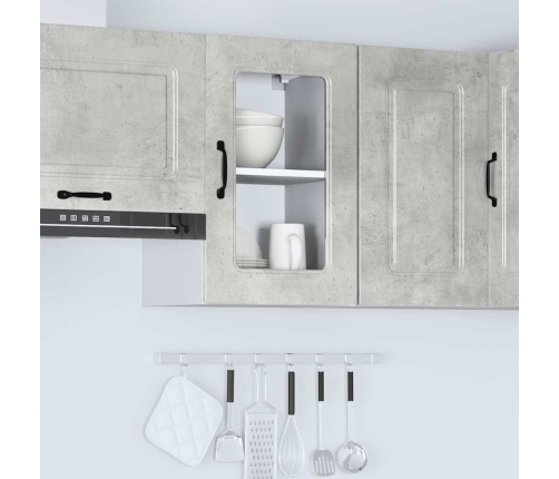 Armario pared cocina puerta de cristal Kalmar gris hormigón