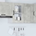 Armario pared cocina puerta de cristal Kalmar gris hormigón