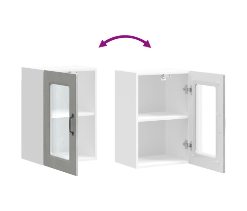 Armario pared cocina puerta de cristal Kalmar gris hormigón