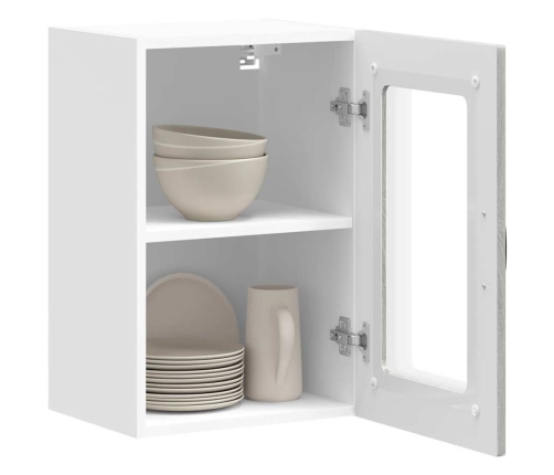 Armario pared cocina puerta de cristal Kalmar sonoma gris