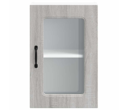 Armario pared cocina puerta de cristal Kalmar sonoma gris