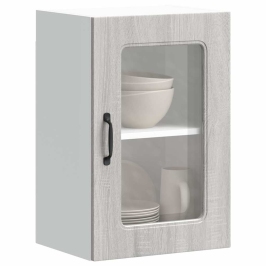 Armario pared cocina puerta de cristal Kalmar sonoma gris