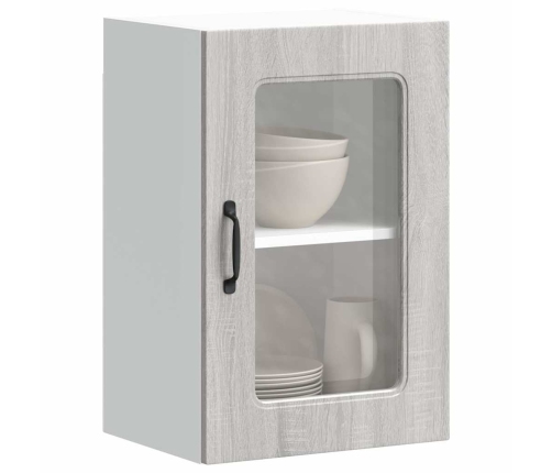 Armario pared cocina puerta de cristal Kalmar sonoma gris