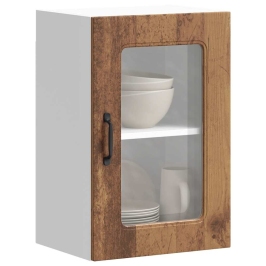 Armario pared cocina puerta de cristal Kalmar madera vieja