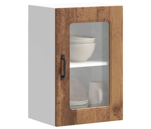 Armario pared cocina puerta de cristal Kalmar madera vieja