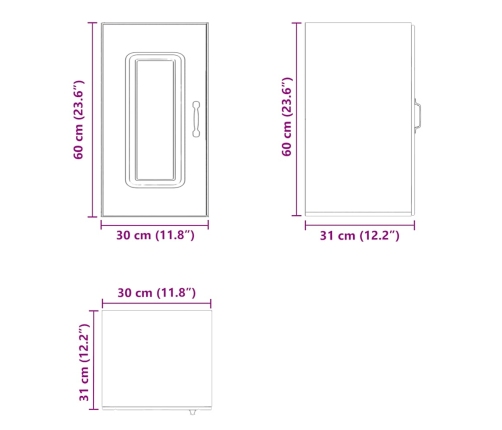 Armario de pared para cocina Kalmar madera de ingeniería blanca