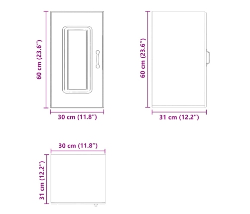 Armario de pared cocina Kalmar madera ingeniería gris hormigón