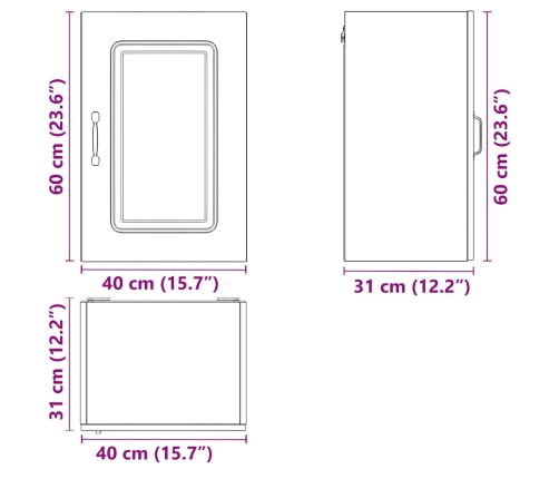 Mueble de pared de cocina Kalmar madera ingeniería sonoma gris