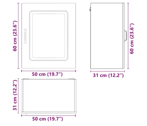 Armario de pared para cocina Kalmar madera de ingeniería blanca