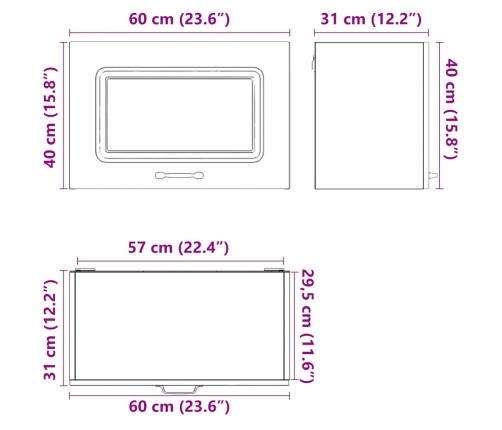 Mueble de pared de cocina Kalmar madera ingeniería sonoma gris