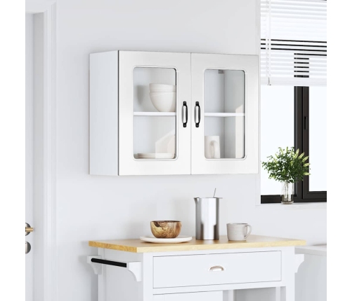 Armario pared cocina puerta cristal Kalmar blanca alto brillo