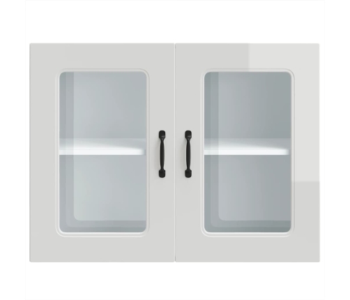 Armario pared cocina puerta cristal Kalmar blanca alto brillo