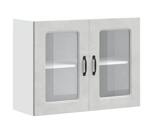 Armario pared cocina puerta de cristal Kalmar gris hormigón