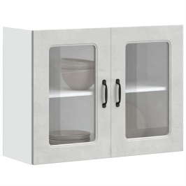 Armario pared cocina puerta de cristal Kalmar gris hormigón