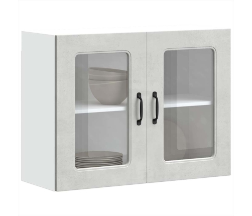 Armario pared cocina puerta de cristal Kalmar gris hormigón