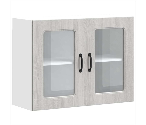 Armario pared cocina puerta de cristal Kalmar sonoma gris